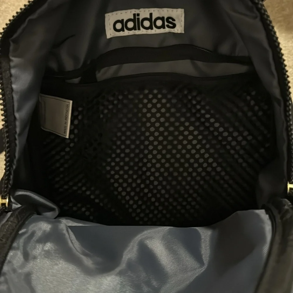 Adidas Mini Backpack Black Gold-8x10.5”x4” - Picture 8 of 10